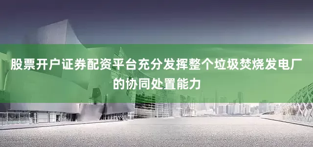 股票开户证券配资平台充分发挥整个垃圾焚烧发电厂的协同处置能力